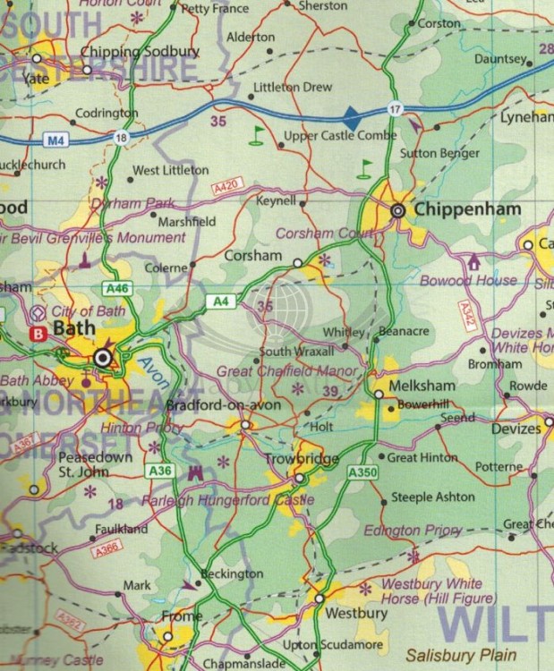 Walia i południowo-zachodnia Anglia. Mapa samochodowo-turystyczna wydawnictwa ITMB. Fragment 2