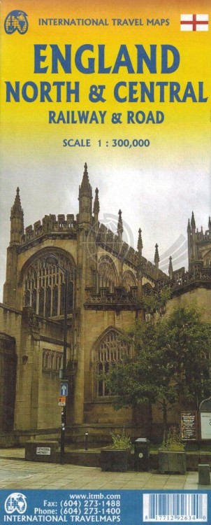 Anglia północna i środkowa. Mapa samochodowo-turystyczna wydawnictwa ITMB. Okładka