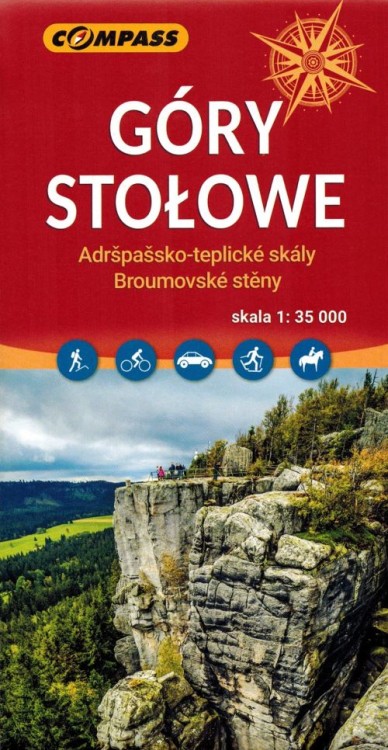 Góry Stołowe, Adrszpasko Teplickie Skały, Broumovske Steny. Mapa turystyczna wydawnictwa Compass. Okładka