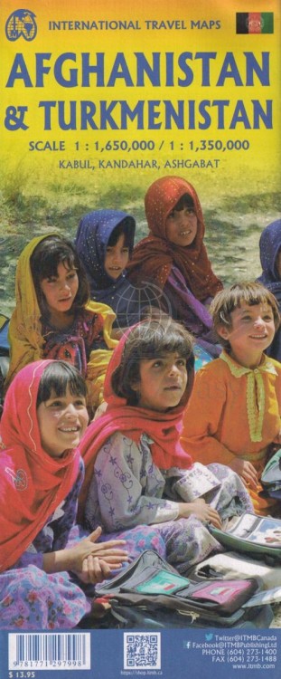 Turkmenistan i Afganistan. Mapa samochodowo-turystyczna. wydawnictwa ITMB. Okładka