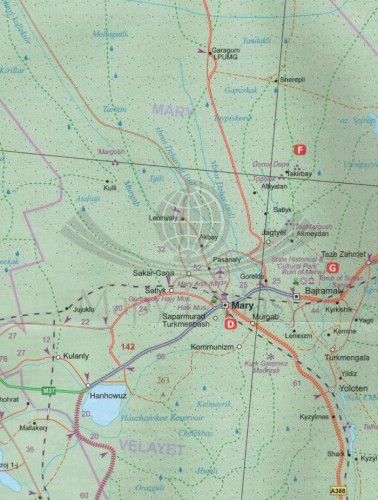 Turkmenistan i Afganistan. Mapa samochodowo-turystyczna. wydawnictwa ITMB. Fragment 1