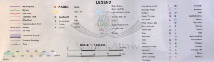 Turkmenistan i Afganistan. Mapa samochodowo-turystyczna. wydawnictwa ITMB. Legenda