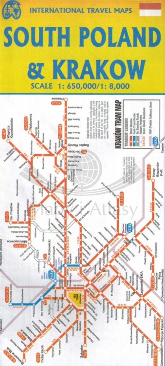 Kraków i Polska południowa. Mapa samochodowo-turystyczna wydawnictwa ITMB. Okładka - tył