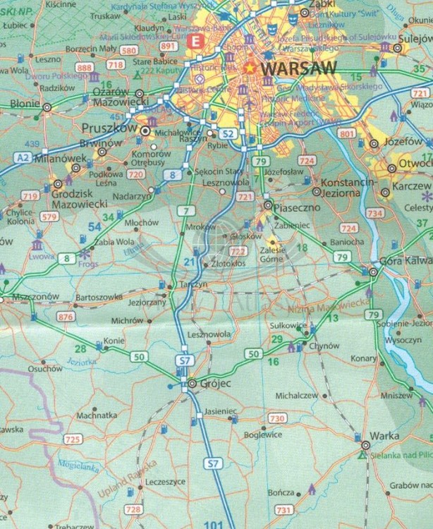 Kraków i Polska południowa. Mapa samochodowo-turystyczna wydawnictwa ITMB. Fragment 2