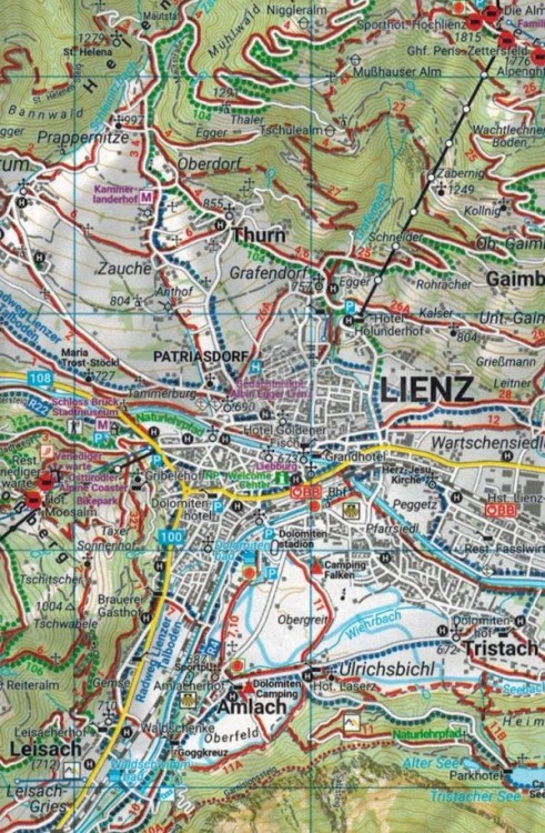 Wysokie Taury: Kals, Heiligenblut, Matrei, Lienz. Wodoodporna mapa turystyczna WK 181 wydawnictwa Freytag & Berndt. Fragment 2
