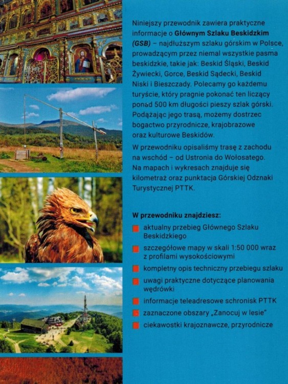 Główny Szlak Beskidzki. Przewodnik turystyczny wydawnictwa Compass. Okładka tył