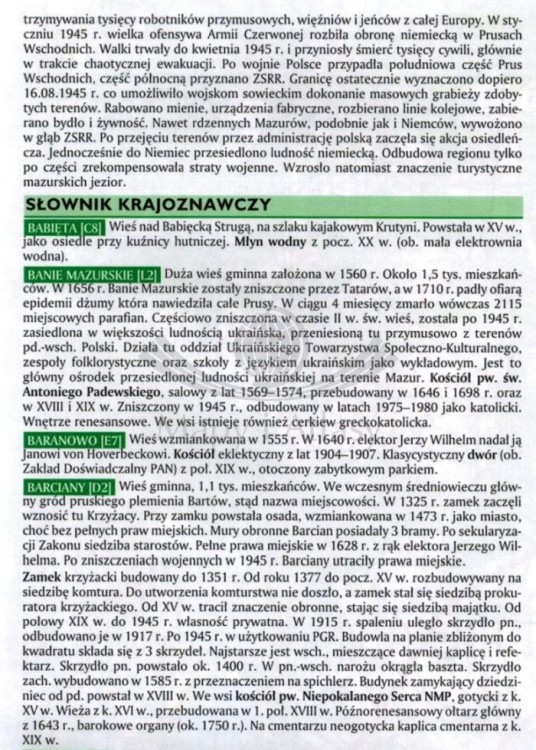 Wielkie Jeziora Mazurskie. Laminowana mapa turystyczna wydawnictwa Agencja TD. Informator - fragment