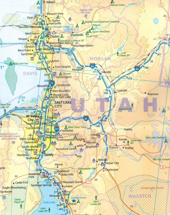 Narodowy Park Yellowstone i Wyoming. Wodoodporna mapa saochodowo-turystyczna wydawnictwa ITMB. Fragment 3