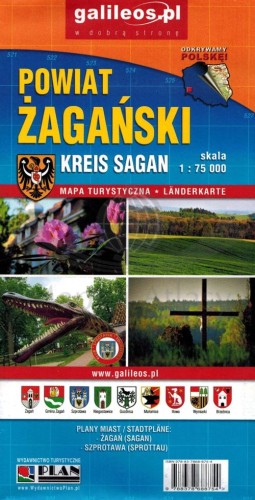 Żagań / Powiat Żagański. Szprotawa, Żary, Nowe Miasteczko, Przemków. Mapa turystyczna / Plan miasta wydawnictwa Galileos. Okładka 2