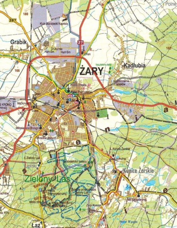 Żagań / Powiat Żagański. Szprotawa, Żary, Nowe Miasteczko, Przemków. Mapa turystyczna / Plan miasta wydawnictwa Galileos. Fragment 2