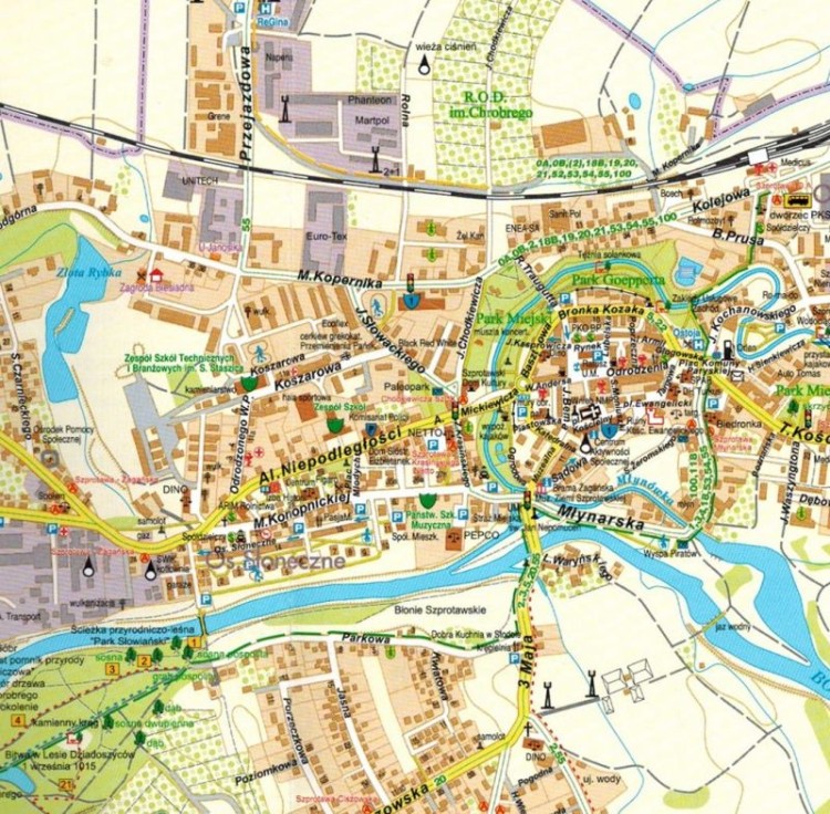 Żagań / Powiat Żagański. Szprotawa, Żary, Nowe Miasteczko, Przemków. Mapa turystyczna / Plan miasta wydawnictwa Galileos. Przykładowy plan miasta