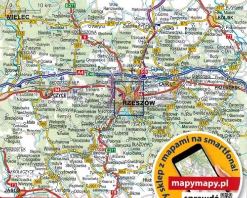 Rzeszów 1:20 000. Mapa / Plan miasta wydawnictwa ExpressMap. Zasięg