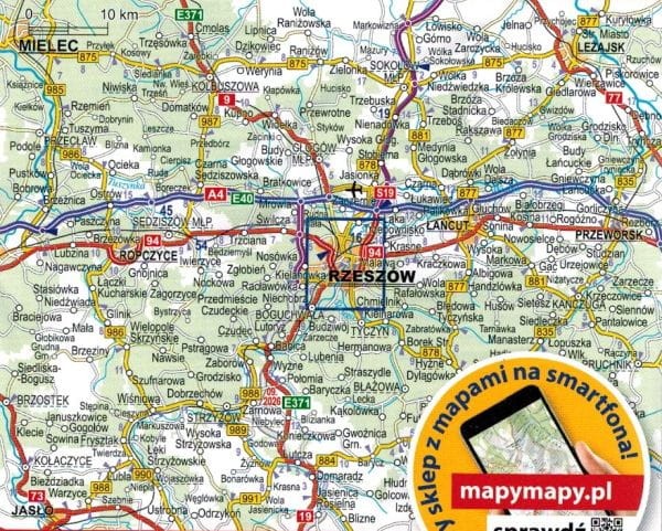 Rzeszów 1:20 000. Mapa / Plan miasta wydawnictwa ExpressMap. Zasięg