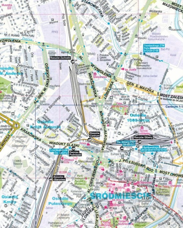 Rzeszów 1:20 000. Mapa / Plan miasta wydawnictwa ExpressMap. Fragment 1