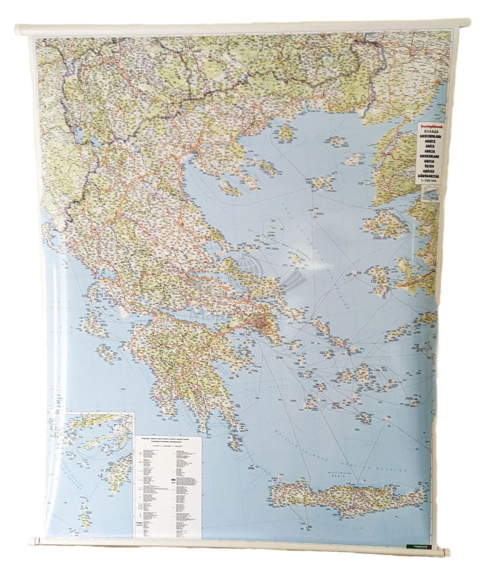 Grecja 1:700 000. Mapa ścienna drogowa. FB