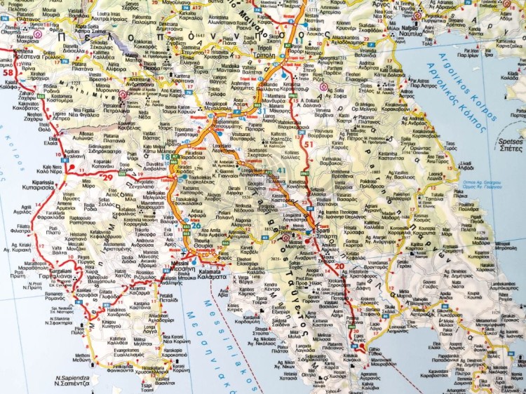Grecja 1:700 000. Mapa ścienna drogowa wydawnictwa Freytag & Berndt. Fragment 1
