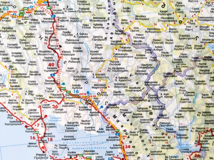 Grecja 1:700 000. Mapa ścienna drogowa wydawnictwa Freytag & Berndt. Fragment 2