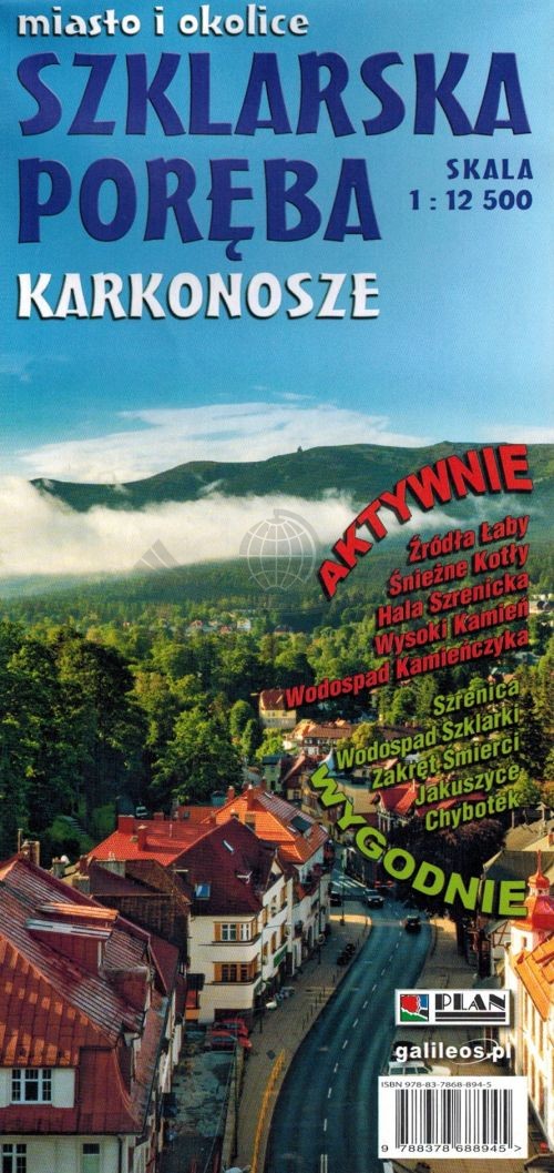Szklarska Poręba i okolice 1:12 500. Karkonosze. Mapa turystyczna / Plan miasta. Galileos