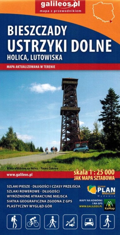 Bieszczady - Ustrzyki Dolne, Holica, Lutowiska 1:25 000. Mapa turystyczna wydawnictwa Galileos. Okładka