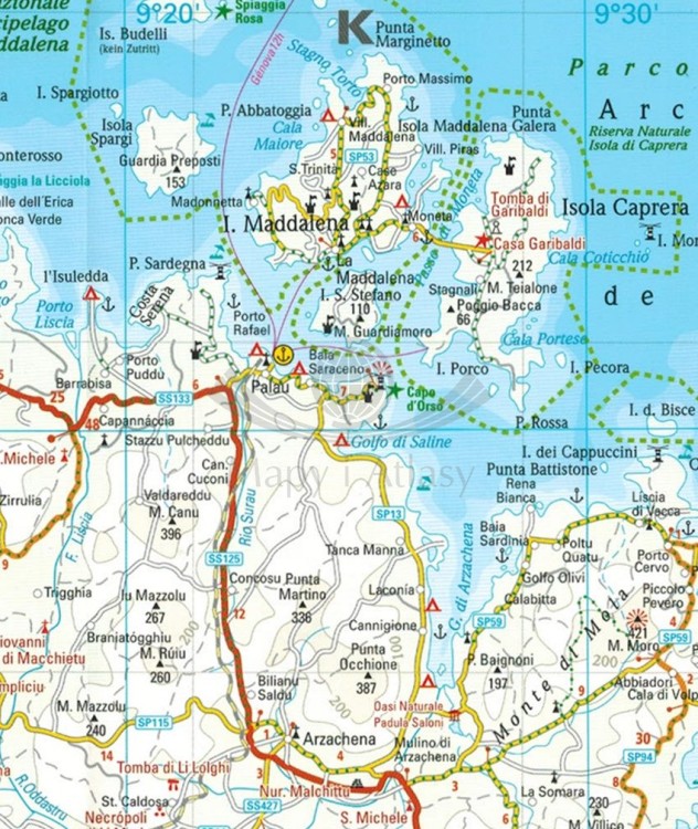 Sardynia 1:200 000. Wodoodporna mapa samochodowo-turystyczna wydawnictwa Reise Know-How. Fragment 2