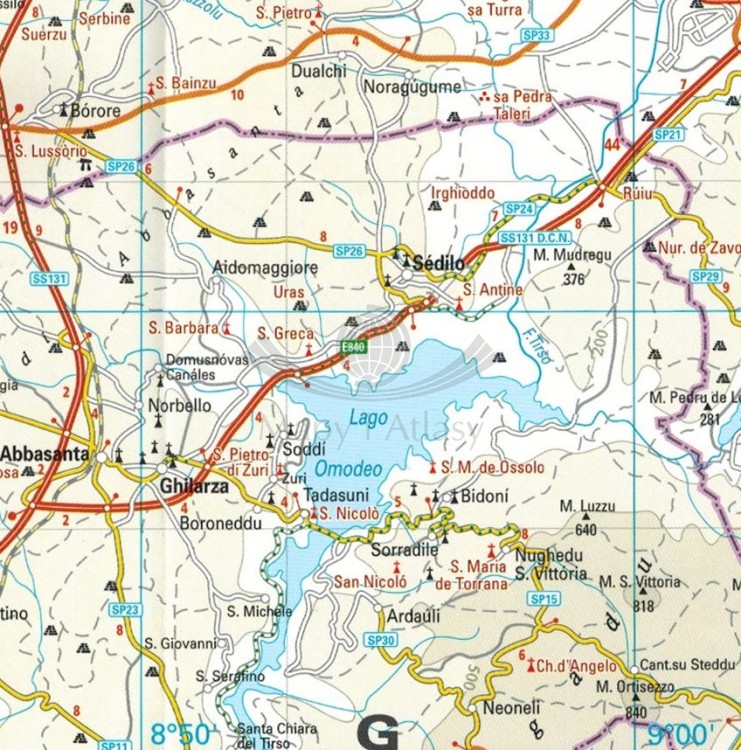 Sardynia 1:200 000. Wodoodporna mapa samochodowo-turystyczna wydawnictwa Reise Know-How. Fragment 3