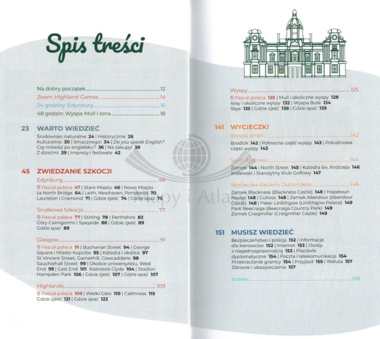 Szkocja. Przewodnik lajt wydawnictwa Pascal. Spis treści