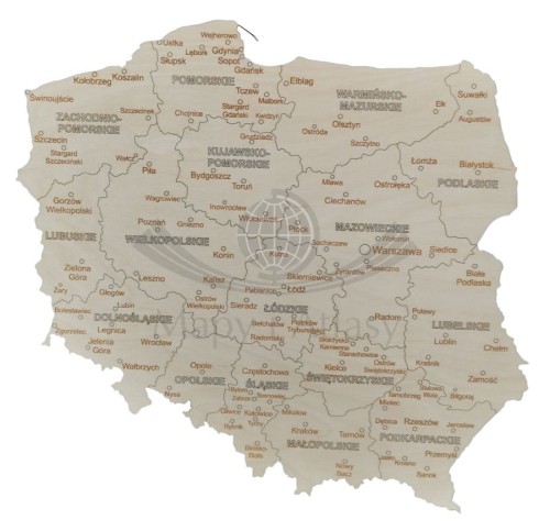Polska. Mapa administracyjna korkowa: 55 x 59 cm