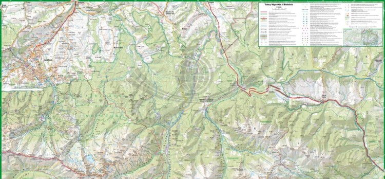 Tatry Wysokie i Bielskie 1:30 000. Laminowana mapa turystyczna wydawnictwa ExpressMap. Strona druga