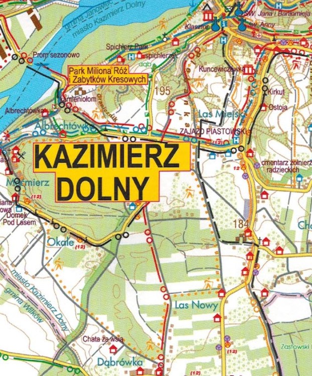 Nałęczów 1:9 000. Puławy, Kazimierz Dolny. Mapa turystyczna / Plan miasta wydawnictwa Galileos. Mapa okolic - fragment 1