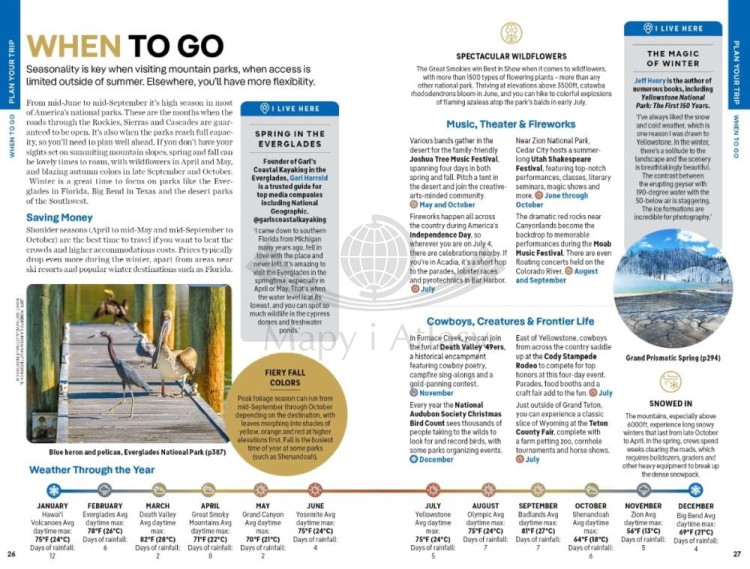 USA Parki Narodowe / USA's National Parks. Przewodnik wydawnictwa Lonely Planet. Przykładowe strony 2