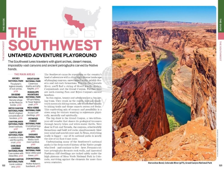 USA Parki Narodowe / USA's National Parks. Przewodnik wydawnictwa Lonely Planet. Przykładowe strony 6