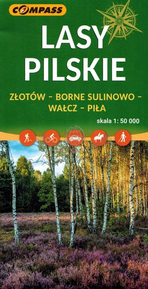 Lasy Pilskie 1:50 000. Złotów, Borne Sulinowo, Wałcz, Piła. Mapa turystyczna. Compass