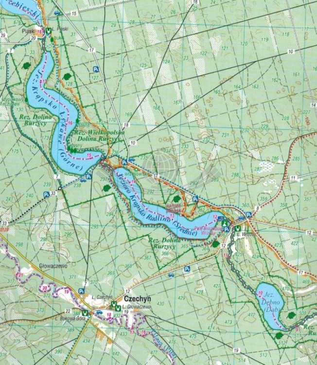 Lasy Pilskie 1:50 000. Złotów, Borne Sulinowo, Wałcz, Piła. Mapa turystyczna wydawnictwa Compass. Fragment 2