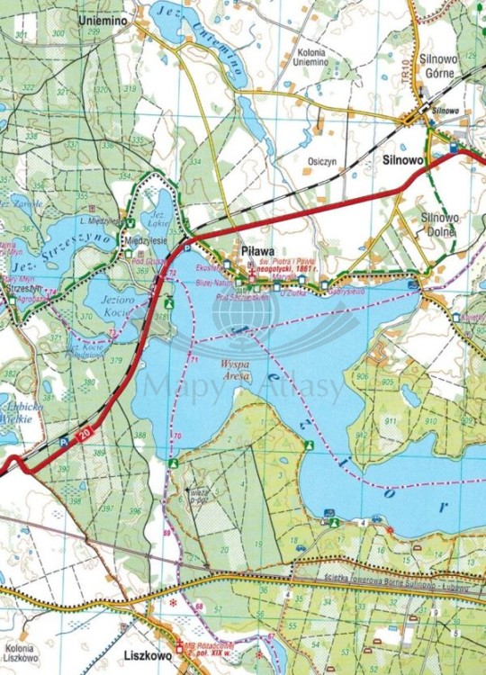 Lasy Pilskie 1:50 000. Złotów, Borne Sulinowo, Wałcz, Piła. Mapa turystyczna wydawnictwa Compass. Fragment 3