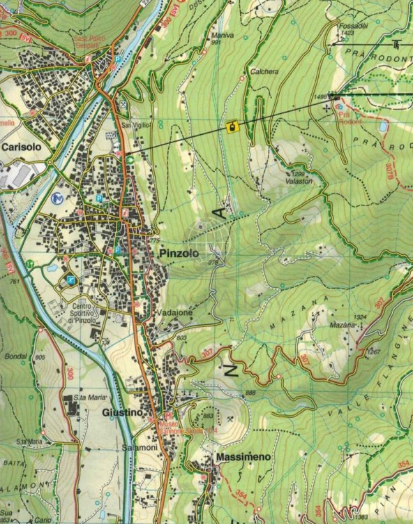 Dolomiti di Brenta / Dolomity Brenty. Wodoodporna mapa turystyczna 053 wydawnictwa Tabacco. Fragment 2