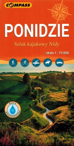 Ponidzie 1:75 000. Szlak kajakowy Nidy. Laminowana mapa turystyczna wydawnictwa Compass. Okładka