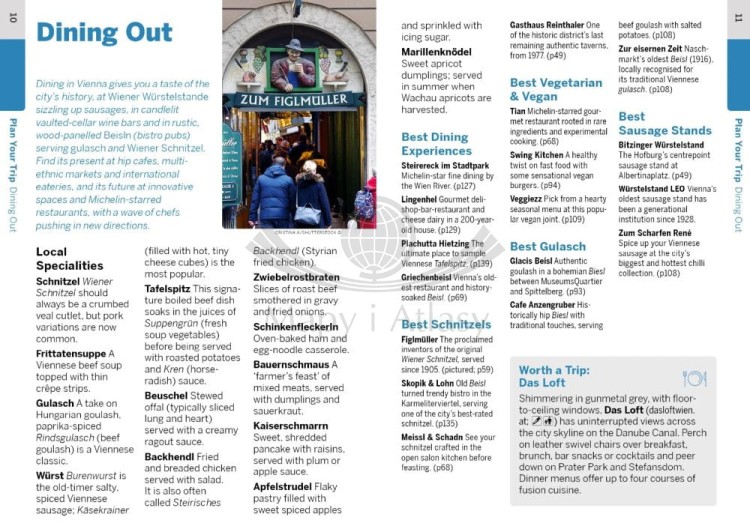 Wiedeń / Vienna. Przewodnik Pocket z mapą wydawnictwa Lonely Planet. Przykładowe strony 1
