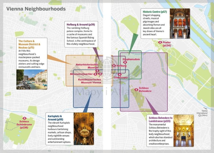 Wiedeń / Vienna. Przewodnik Pocket z mapą wydawnictwa Lonely Planet. Przykładowe strony 3