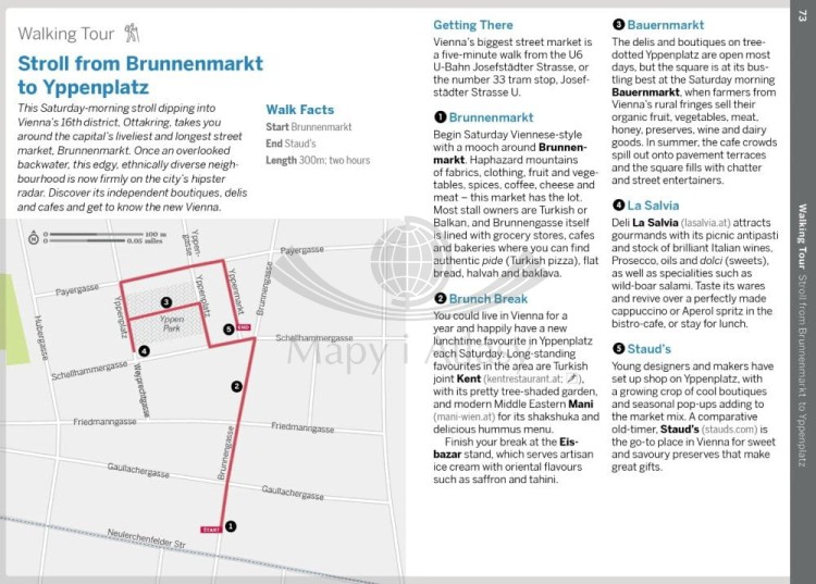 Wiedeń / Vienna. Przewodnik Pocket z mapą wydawnictwa Lonely Planet. Przykładowe strony 5