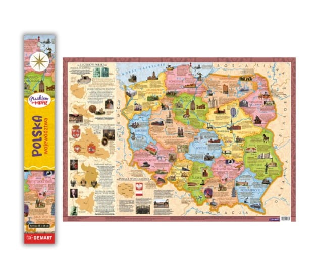 Polska - województwa. Laminowana mapa. Pisakiem po mapie wydawnictwa Demart.