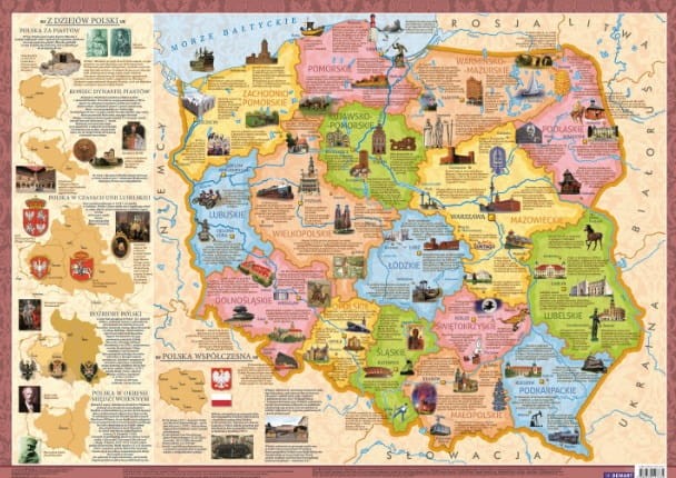 Polska - województwa. Laminowana mapa. Pisakiem po mapie wydawnictwa Demart.