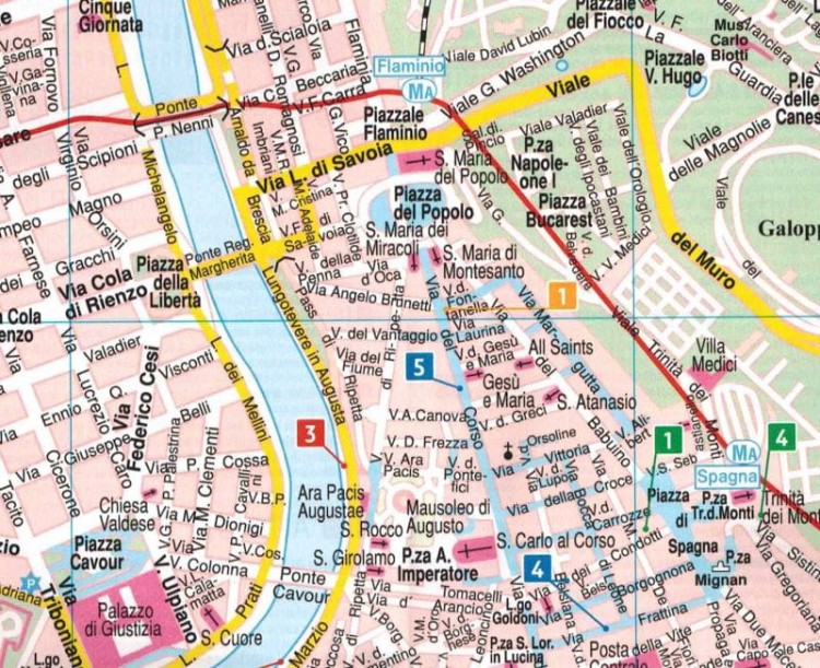 Rzym 1:10 000. Wodoodporna mapa / plan miasta wydawnictwa Freytag & Berndt. Fragment 2