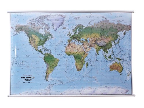 Świat 1:30 000 000. Mapa ścienna fizyczna wydawnictwa Global Mapping