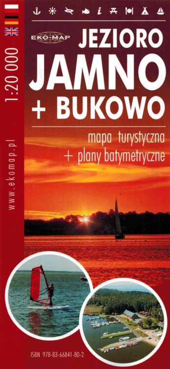Jezioro Jamno i Bukowo 1:20 000. Mapa turystyczna wydawnictwa EKO-MAP. Okładka