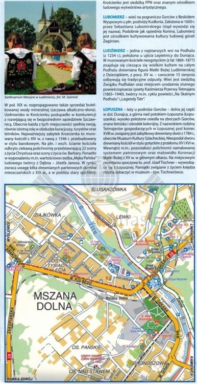 Gorce 1:40 000. Laminowana mapa turystyczna wydawnictwa Compass. Informator - fragment 2