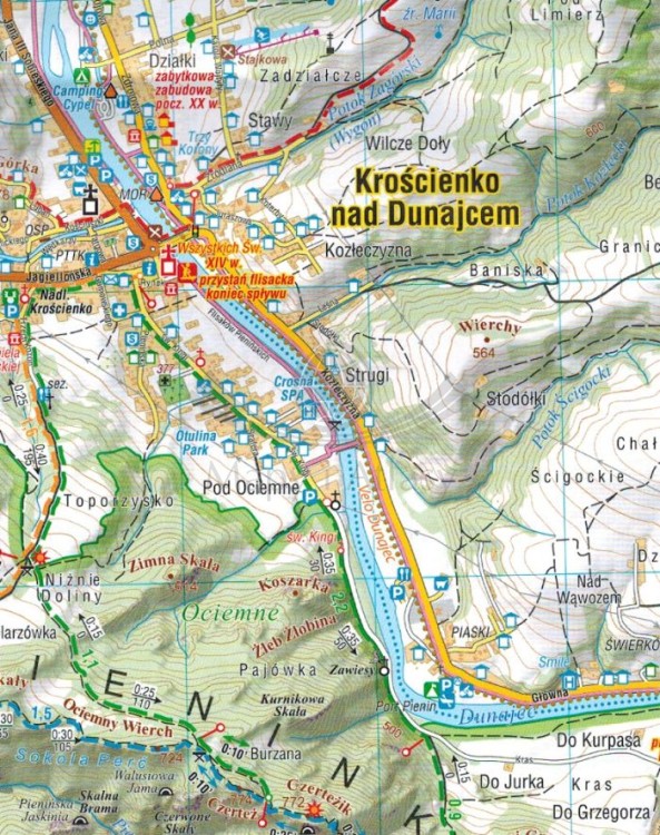 Pieniny 1:25 000. Mapa turystyczna wydawnictwa Compass. Fragment 2