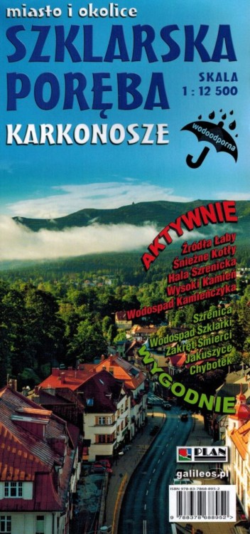 Szklarska Poręba i okolice. Karkonosze. Laminowana mapa turystyczna / Plan miasta wydawnictwa Galileos. Okładka