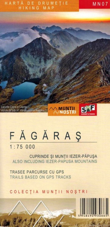 Góry Fogaraskie 1:75 000 / 1:35 000. Mapa turystyczna MN07 wydawnictwa Schubert & Franzke. Mapa 1 - okładka