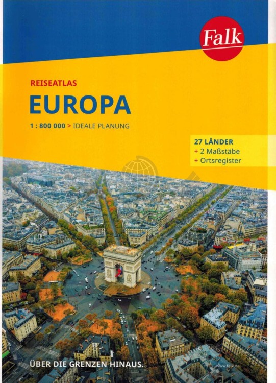 Europa 1:800 000. Atlas samochodowy wydawnictwa Falk. Okładka