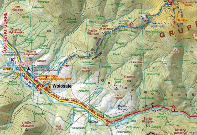 Bieszczady - Worek Bieszczadzki 1:25 000. Laminowana mapa turystyczna wydawnictwa Galileos. Fragment 2